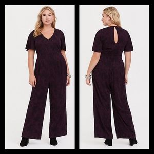 BOGO Torrid 3X Purple Lace Print Jumpsuit